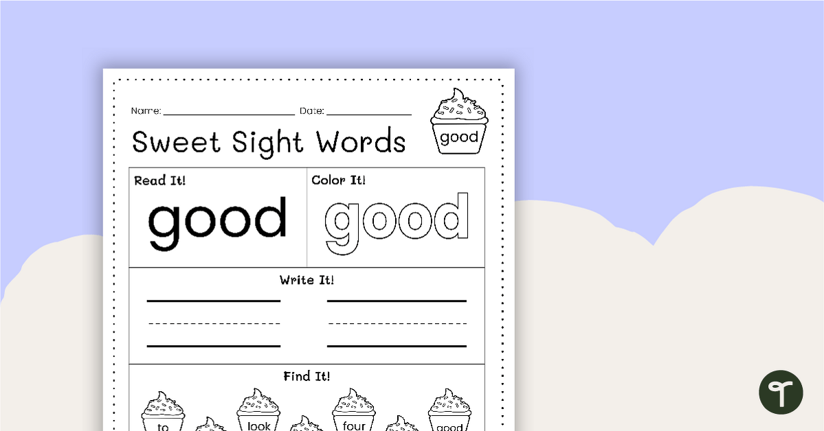 Sweet Sight Words Worksheet - GOOD teaching resource