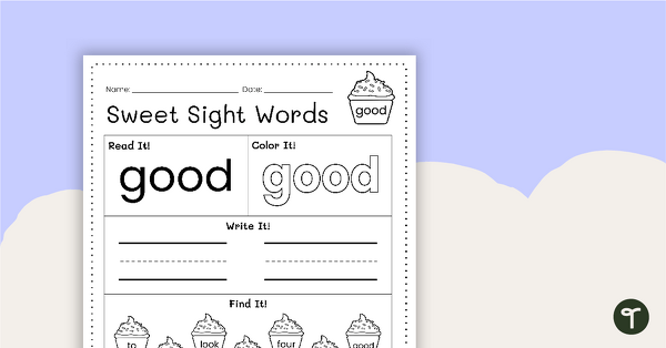 Sweet Sight Words Worksheet - GOOD teaching resource