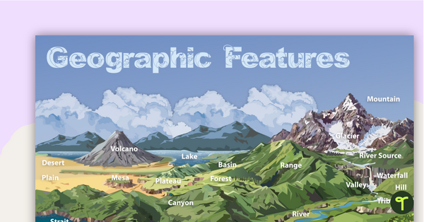 Go to Geographic Landforms Features Poster and Worksheet teaching resource