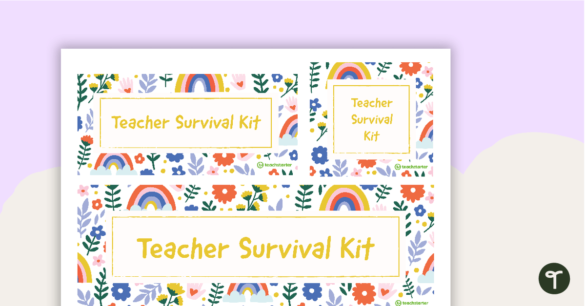 Teacher Survival Kit Label teaching resource