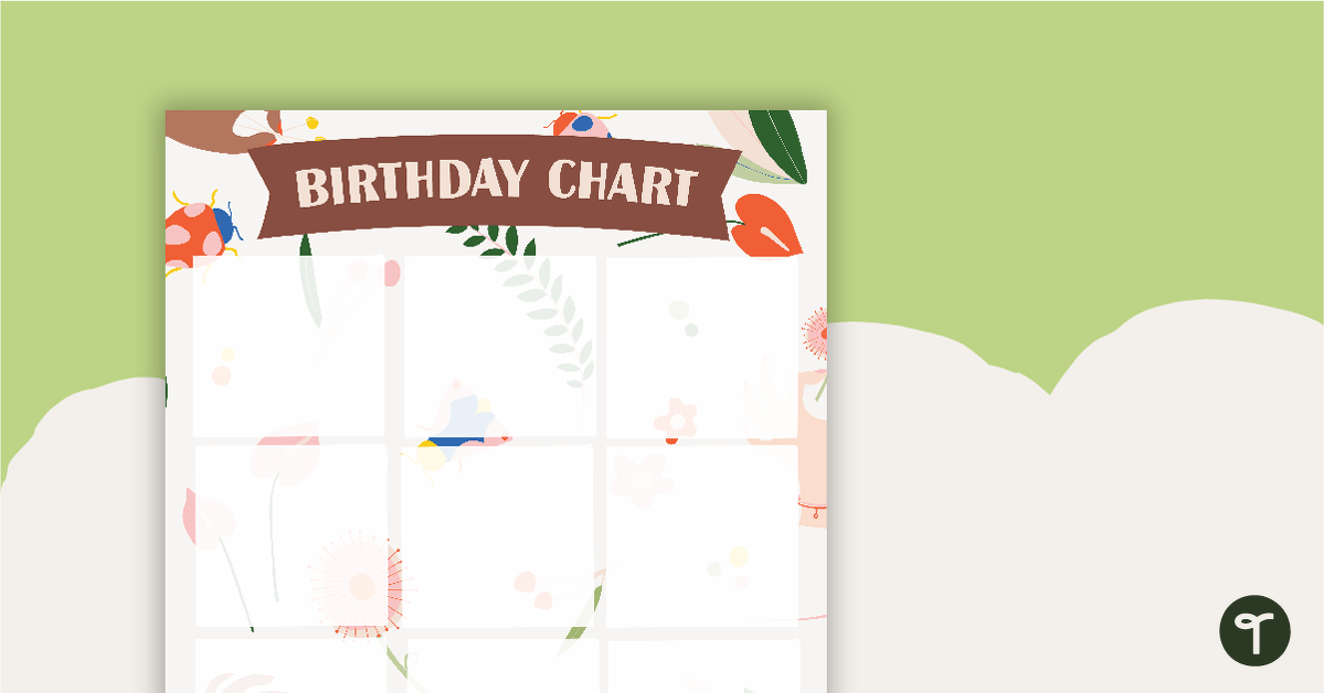 Colourful Insects – Happy Birthday Chart teaching resource
