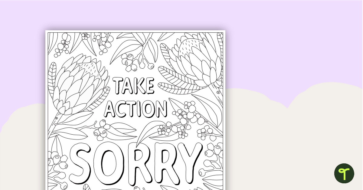 National Sorry Day – Mindfulness Colouring Sheet teaching resource
