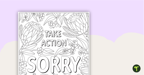 National Sorry Day – Mindfulness Colouring Sheet teaching resource