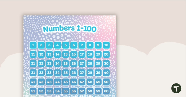 Go to Pastel Dreams – Numbers 1 to 100 Chart teaching resource