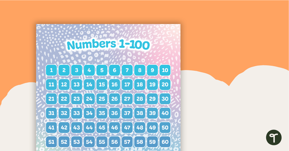 Pastel Dreams – Numbers 1 to 100 Chart teaching resource