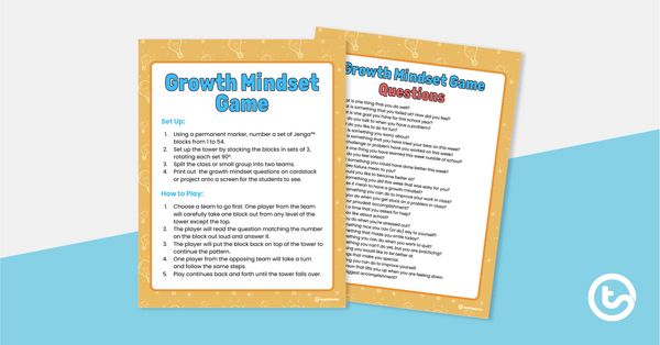 Growth Mindset Game teaching resource