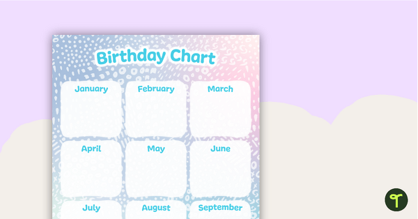 Pastel Dreams – Happy Birthday Chart teaching resource