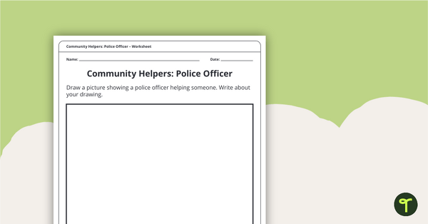 Community Helpers: Police Officer – Comprehension Worksheet teaching resource