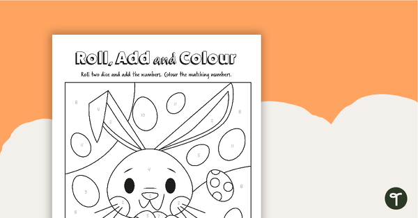 去滚,添加和色彩——复活节兔子的教学资源