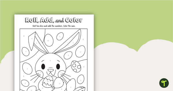Roll, Add, and Color - Easter Bunny teaching resource