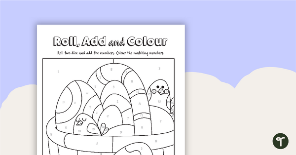 Roll, Add and Colour - Easter Basket teaching resource