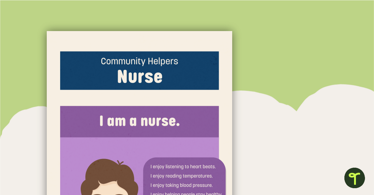 Community Helpers: Nurse – Comprehension Worksheet teaching resource