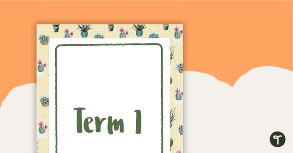 Cactus Printable Teacher Diary – Term Dividers teaching resource