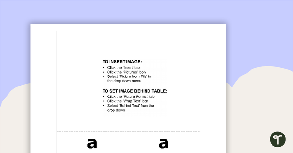 Name Match Up Puzzle – Word Document Template teaching resource