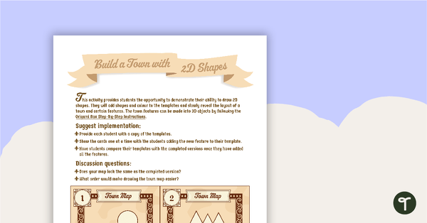 Draw a Town with 2D Shapes teaching resource