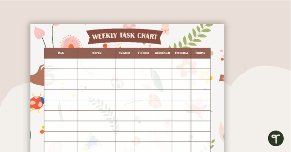 Colourful Insects – Weekly Task Chart teaching resource