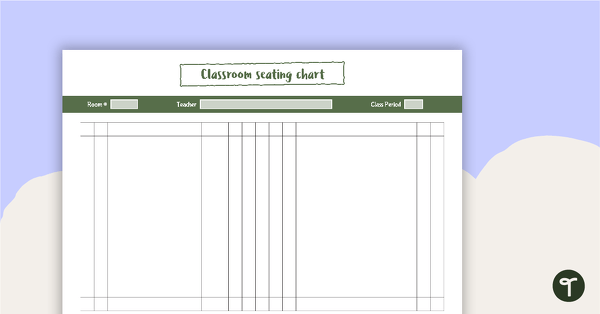 Cactus Printable Teacher Diary – Seating Chart (Landscape) teaching resource