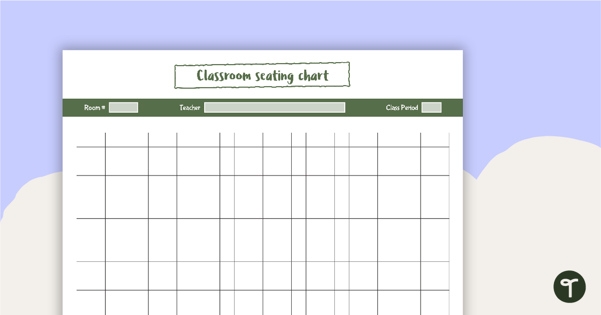 Cactus Printable Teacher Planner – Seating Chart (Landscape) teaching resource