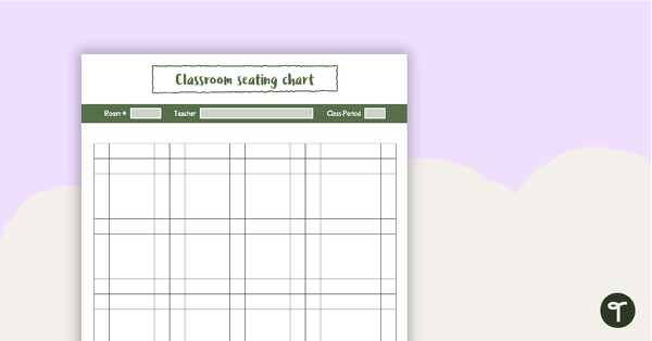 Cactus Printable Teacher Planner - Seating Chart (Portrait) teaching resource