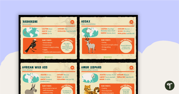 Preview image for Endangered Species Fact Cards - teaching resource