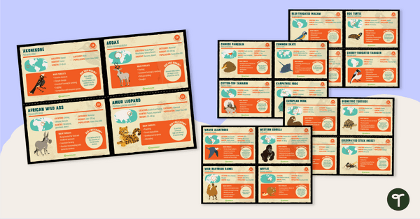 Preview image for Endangered Species Fact Cards - teaching resource