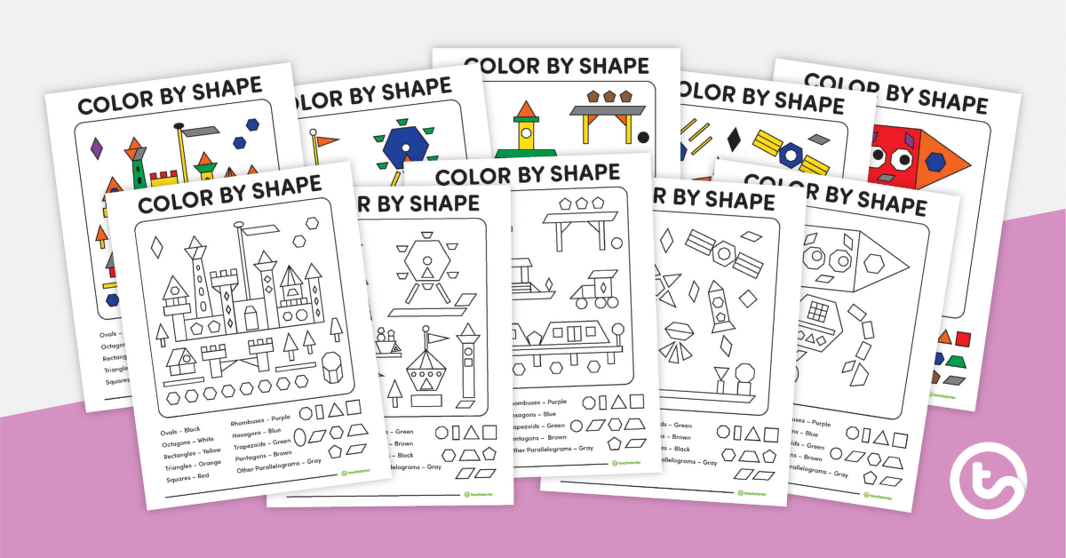 Color by 2-D Shape – Activity Sheets teaching resource