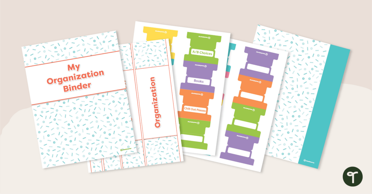 Student Organization Binder — Cover and Dividers teaching resource