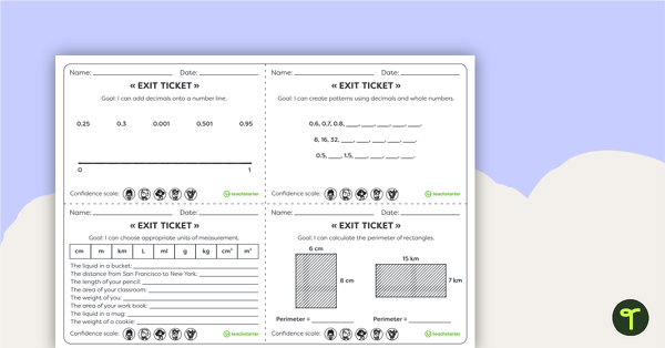 Go to Year 5 Numeracy Exit Tickets teaching resource