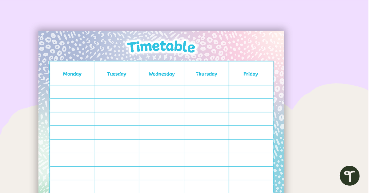 Pastel Dreams – Weekly Timetable teaching resource