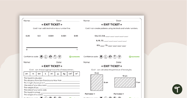 Year 5 Numeracy Exit Tickets – Worksheets teaching resource