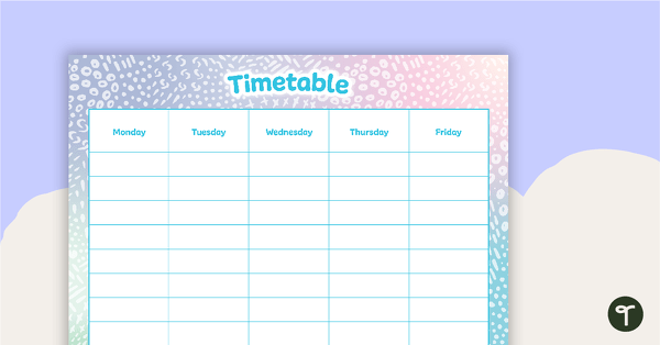 Pastel Dreams – Weekly Timetable teaching resource