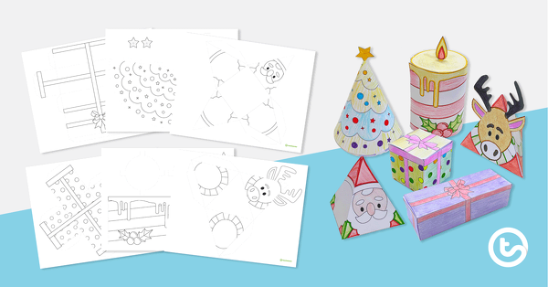 Preview image for 3D Object Christmas Ornament Templates - teaching resource