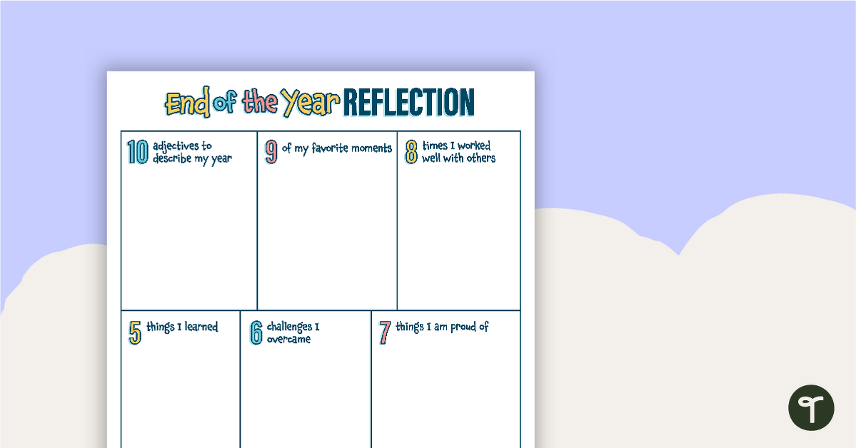 End of the Year Reflection teaching resource