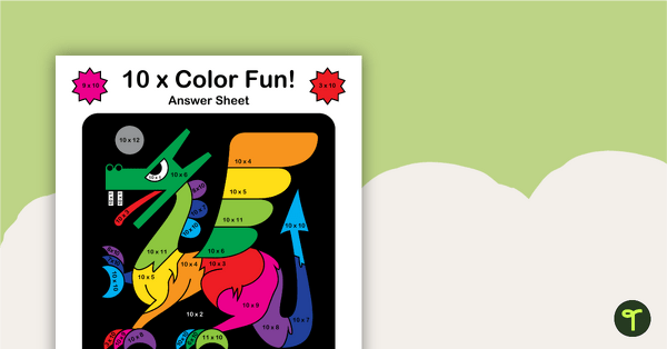 Color by Number - Multiplication Facts of 10 teaching resource