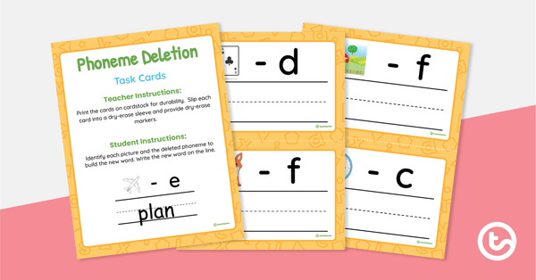 Go to Phoneme Deletion Task Cards teaching resource