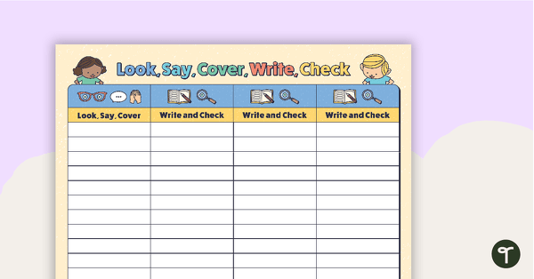 Look, Say, Cover, Write, Check Template (12 Words) teaching resource