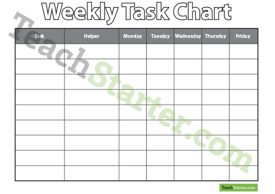 Weekly Task Chart teaching resource