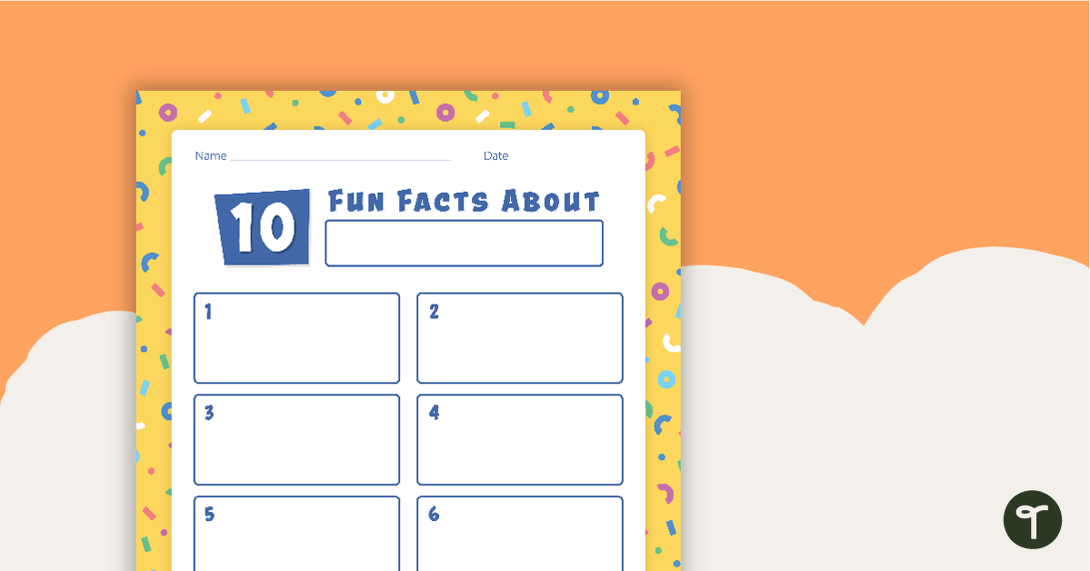 '10 Fun Facts' Template teaching resource