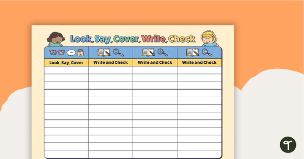 Look, Say, Cover, Write, Check Template (12 Words) teaching resource