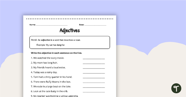 adjectives activities grade 4