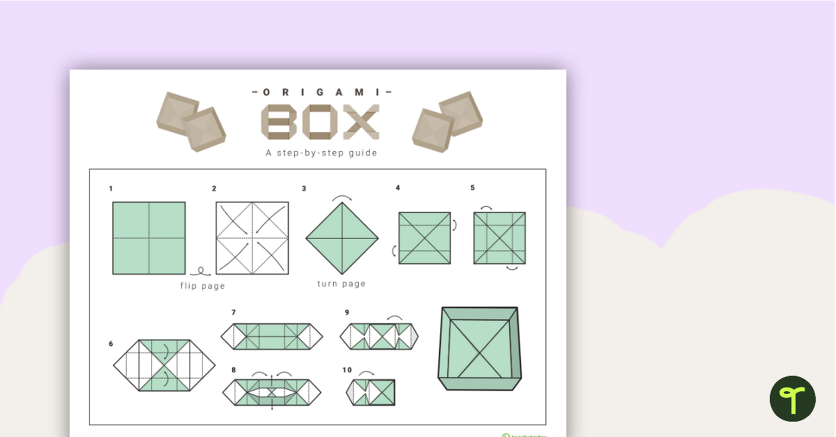 Origami Box Step-By-Step Instructions teaching resource