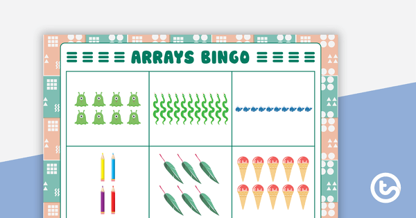 Arrays Bingo teaching resource