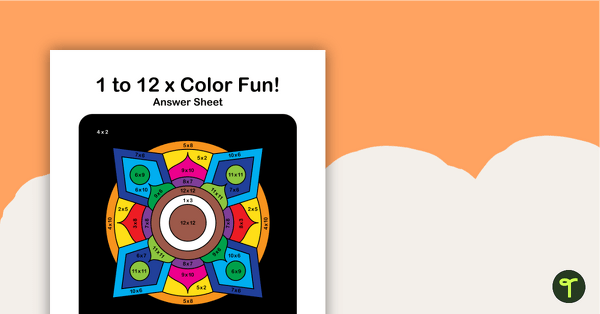 Color by Number - Mixed 1 - 12 Multiplication Fact Practice teaching resource