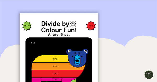 Colour by Number - 2, 3, 5, 10 Division teaching resource