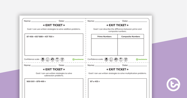 Year 6 Numeracy Exit Tickets – Worksheets teaching resource