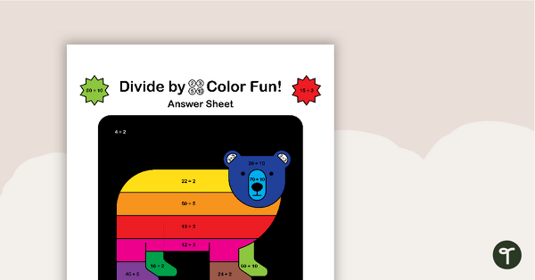 Color by Number - Division Facts of 2, 3, 5, and 10 teaching resource