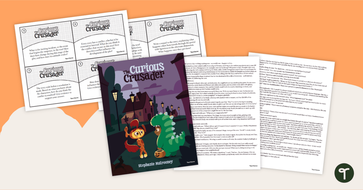 Halloween Reading Comprehension – Fiction Story and Task Cards teaching resource