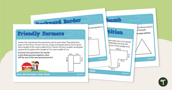 Preview image for Area And Perimeter Task Cards - teaching resource