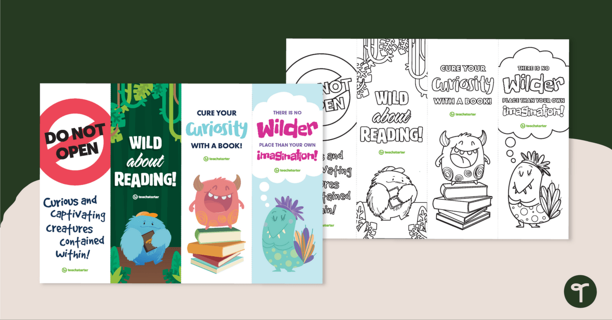 Curiosity and Imagination-Inspired Bookmarks teaching resource