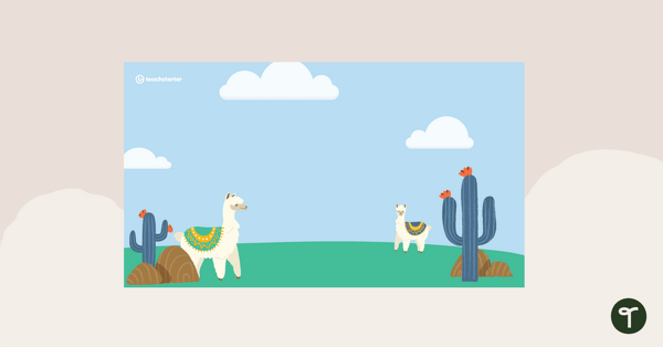 Virtual Background for Teachers - Llama Theme teaching resource